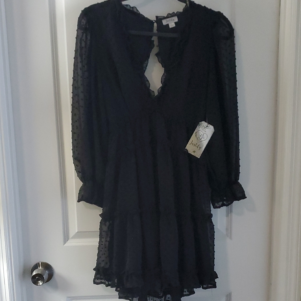 Justify Black Long Sleeve Dress